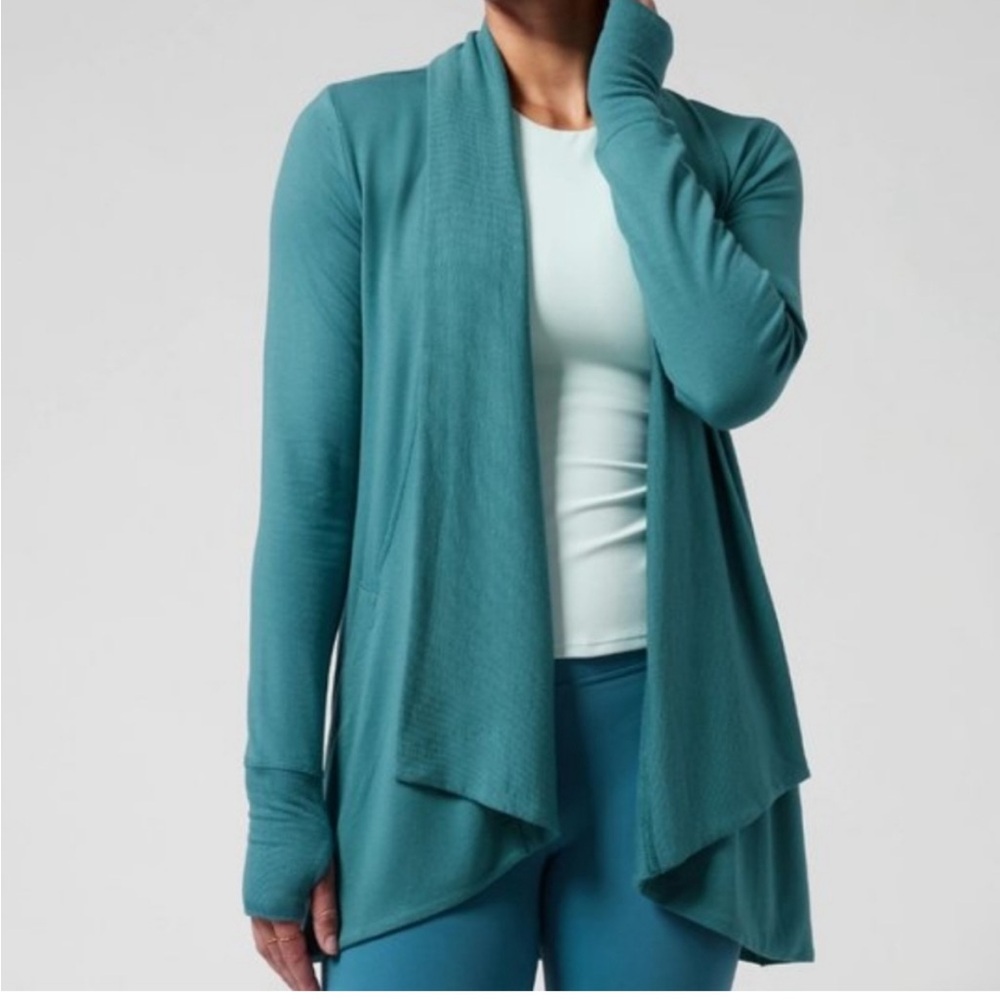 Athleta pranayama wrap cardigan (teal, medium)